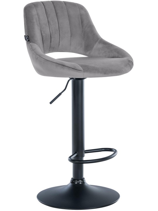 Tabouret de bar Milet velours, gris foncé
