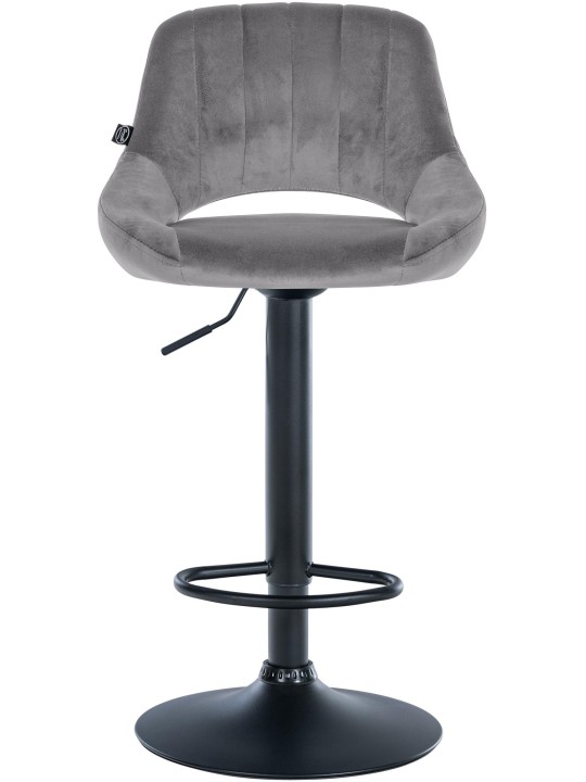 Tabouret de bar Milet velours, gris foncé