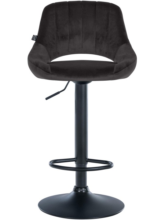 Tabouret de bar Milet velours, noir Tabouret de bar Milet velours, noir
