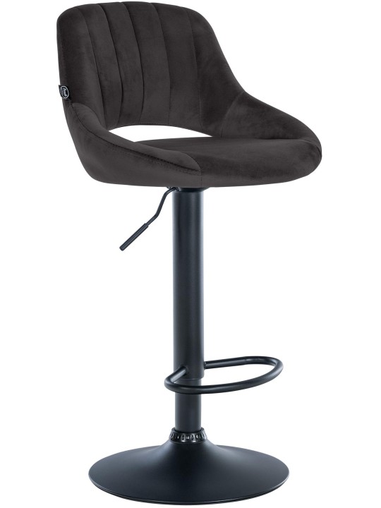 Tabouret de bar Milet velours, noir Tabouret de bar Milet velours, noir