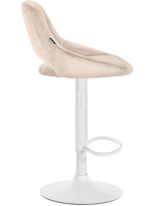 Tabouret de bar Milet velours, crème