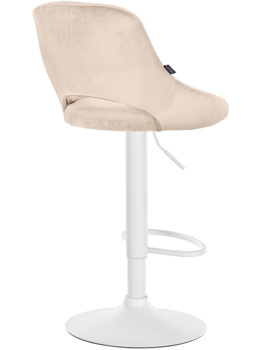 Tabouret de bar Milet velours, crème