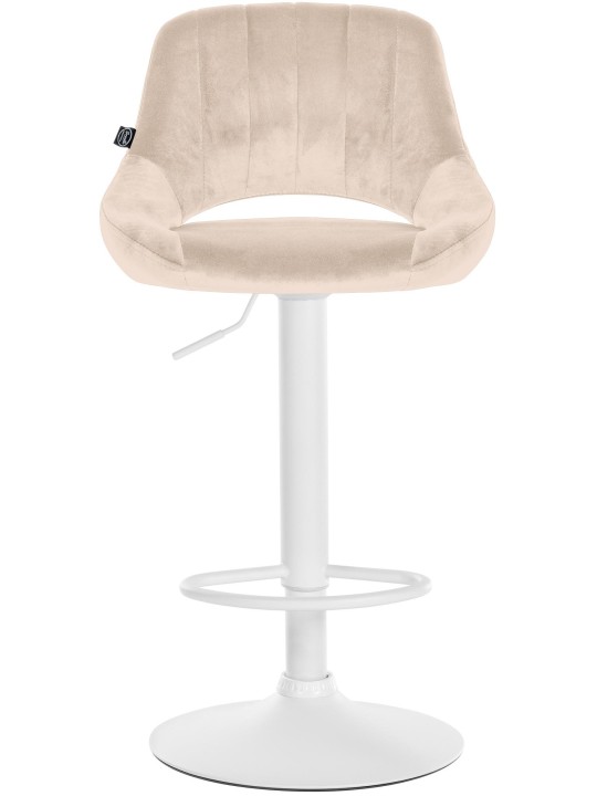 Tabouret de bar Milet velours, crème