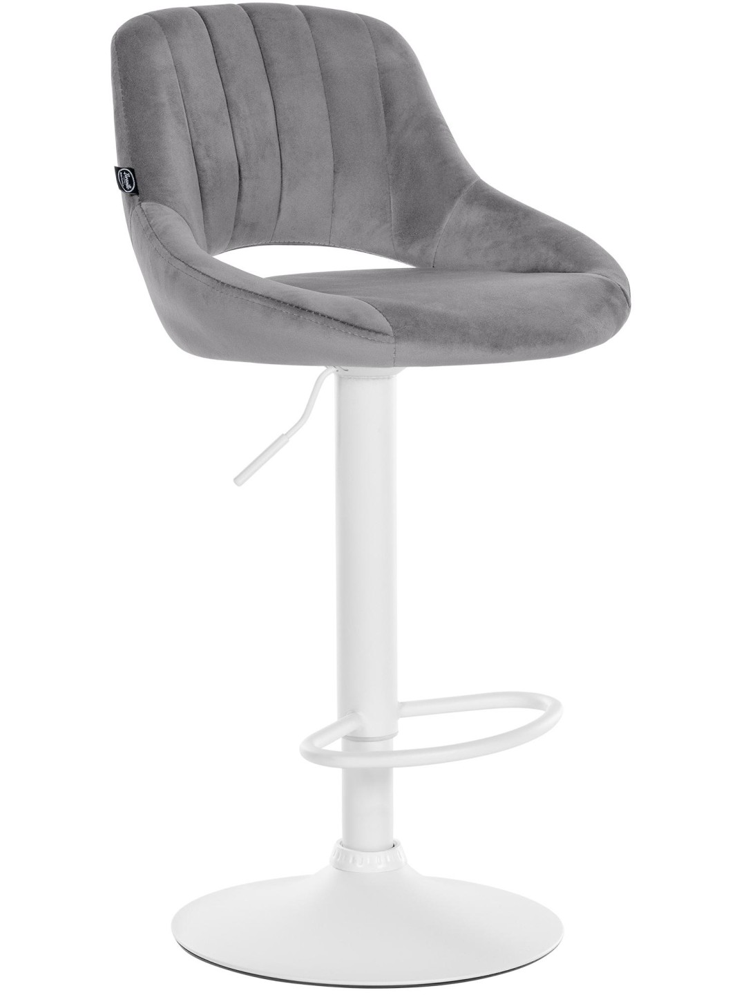 Tabouret de bar Milet velours, gris foncé