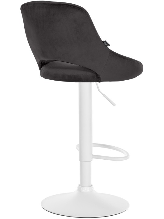 Tabouret de bar Milet velours, noir