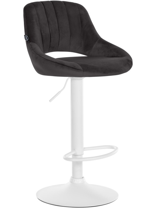 Tabouret de bar Milet velours, noir