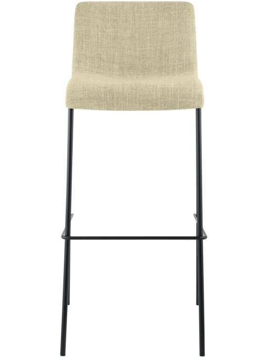 Tabouret de bar Hoover en tissu structure 4 pieds, crème
