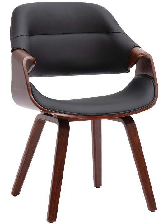 Chaise de salle à manger Maira similicuir, noyer/noir