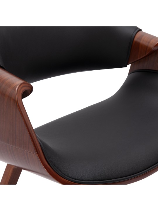 Chaise de salle à manger Maira similicuir, noyer/noir
