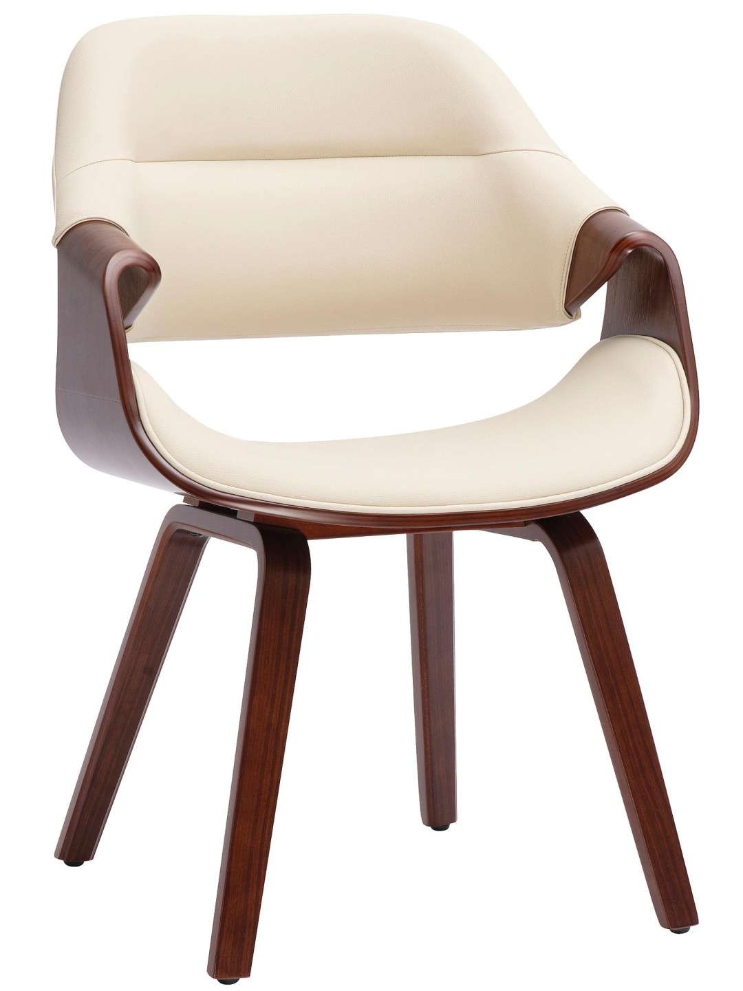 Chaise de salle à manger Maira similicuir, noyer/crème