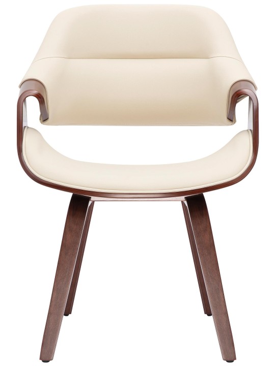 Chaise de salle à manger Maira similicuir, noyer/crème