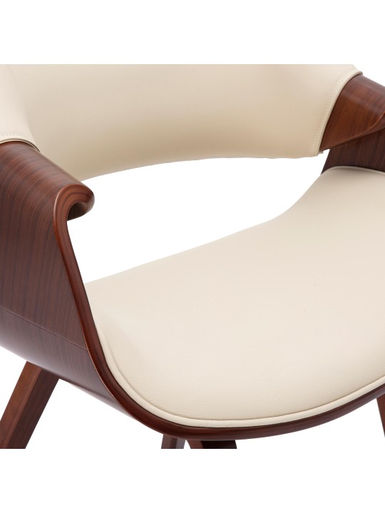 Chaise de salle à manger Maira similicuir, noyer/crème