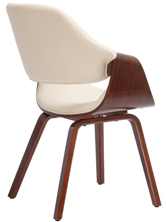 Chaise de salle à manger Maira similicuir, noyer/crème