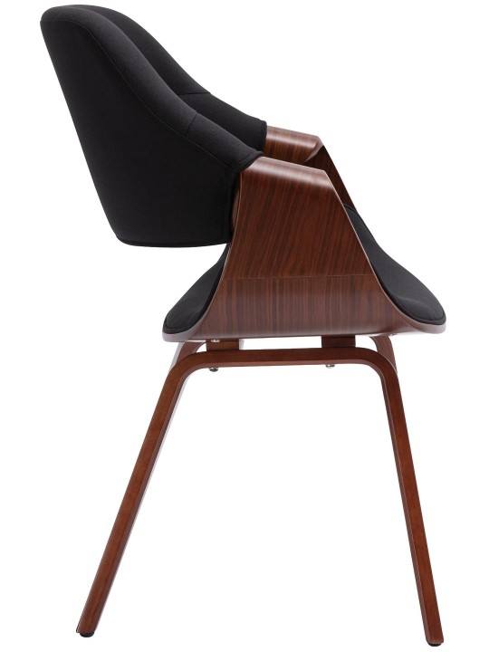 Chaise de salle à manger Maira tissu, noyer/noir