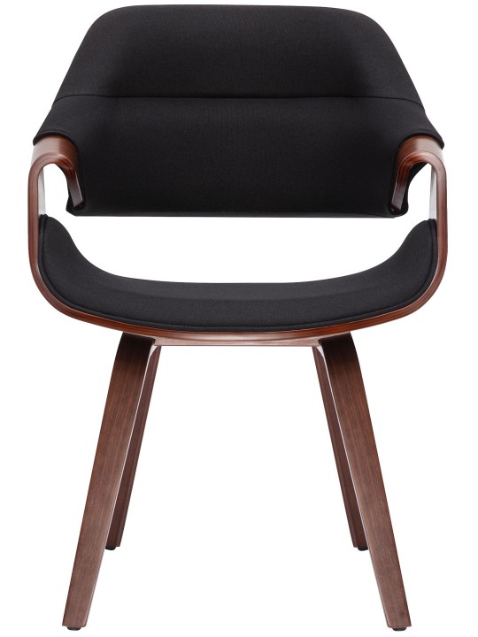 Chaise de salle à manger Maira tissu, noyer/noir