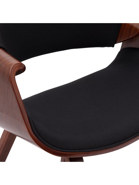 Chaise de salle à manger Maira tissu, noyer/noir