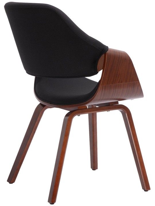 Chaise de salle à manger Maira tissu, noyer/noir