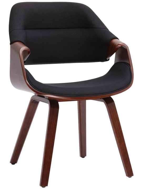 Chaise de salle à manger Maira tissu, noyer/noir