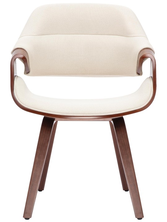 Chaise de salle à manger Maira tissu, noyer/crème