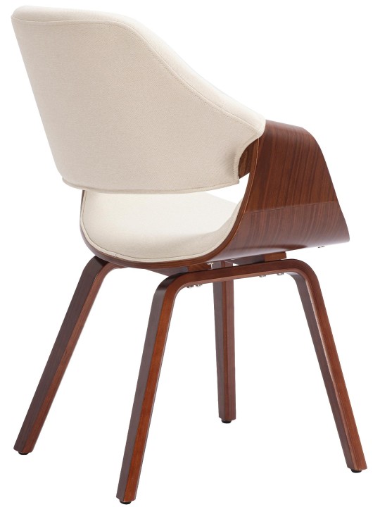 Chaise de salle à manger Maira tissu, noyer/crème