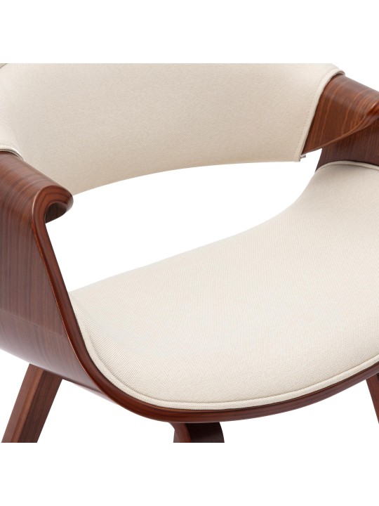 Chaise de salle à manger Maira tissu, noyer/crème