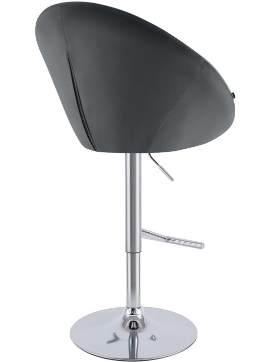 Tabouret de bar London velours chrome, gris foncé Tabouret de bar London velours chrome, gris foncé