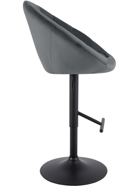 Tabouret de bar London velours noir, gris foncé Tabouret de bar London velours noir, gris foncé