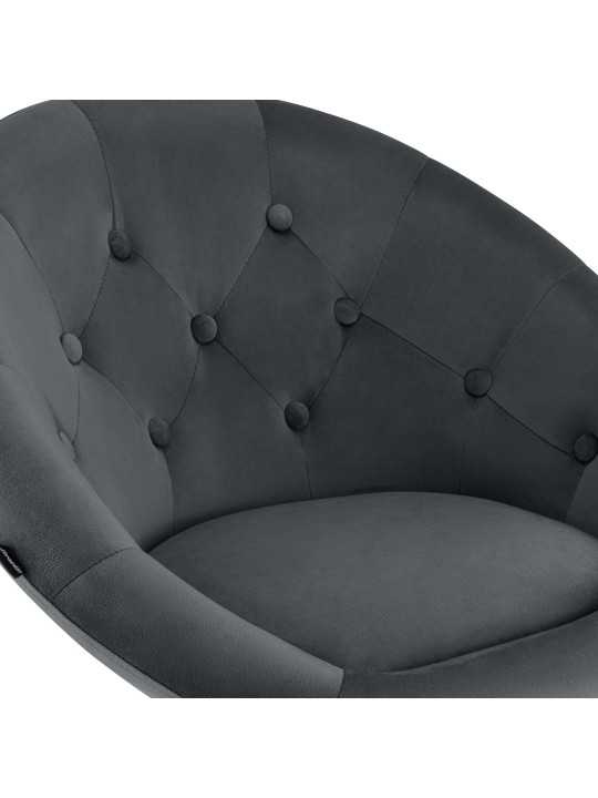 Tabouret de bar London velours noir, gris foncé Tabouret de bar London velours noir, gris foncé
