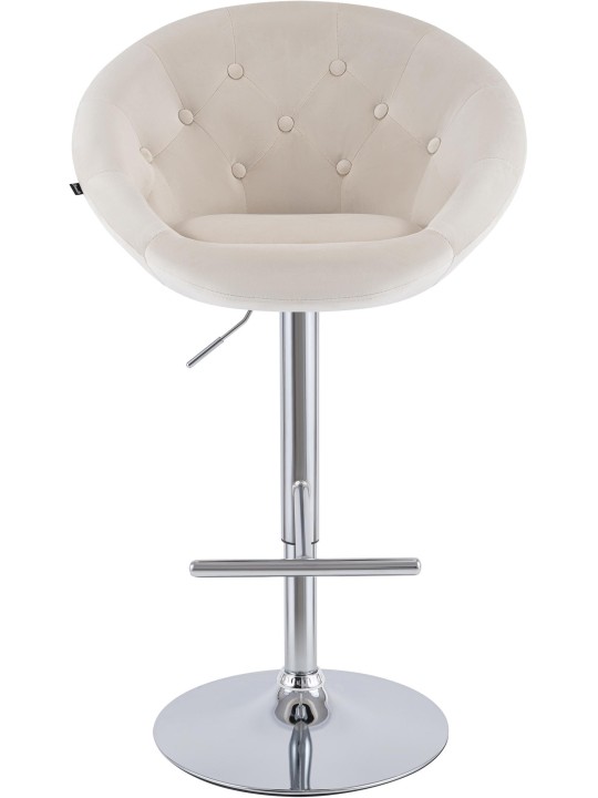 Tabouret de bar London velours chrome, crème Tabouret de bar London velours chrome, crème