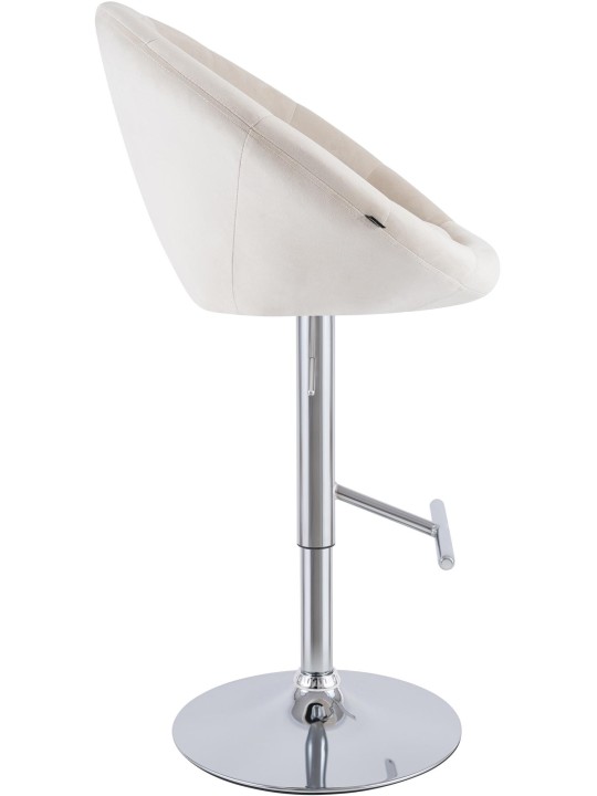 Tabouret de bar London velours chrome, crème Tabouret de bar London velours chrome, crème