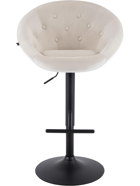 Tabouret de bar London velours noir, crème