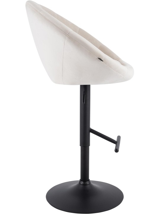 Tabouret de bar London velours noir, crème