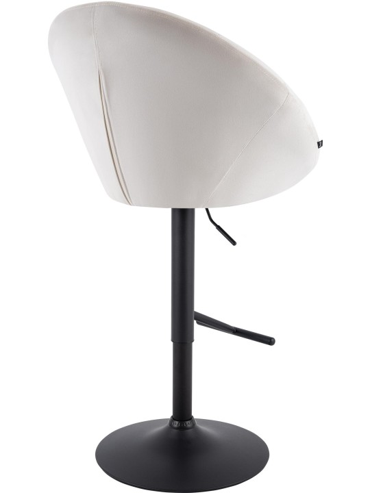 Tabouret de bar London velours noir, crème