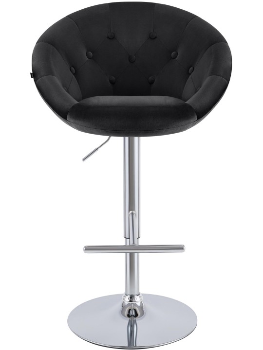 Tabouret de bar London velours chrome, noir Tabouret de bar London velours chrome, noir