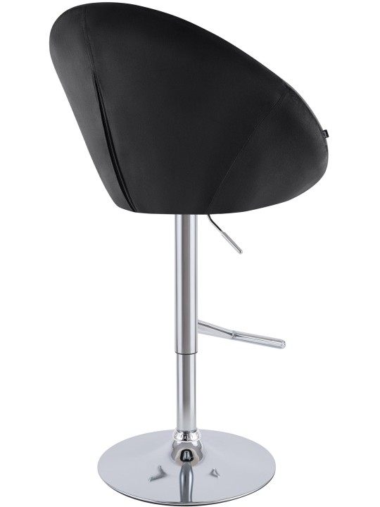 Tabouret de bar London velours chrome, noir Tabouret de bar London velours chrome, noir