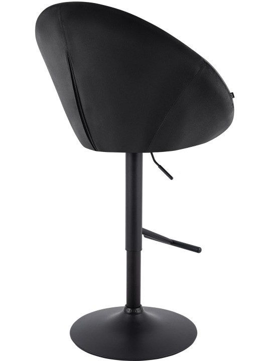 Tabouret de bar London velours noir, noir