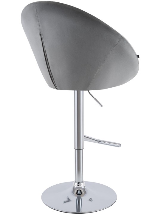 Tabouret de bar London velours chrome, gris Tabouret de bar London velours chrome, gris