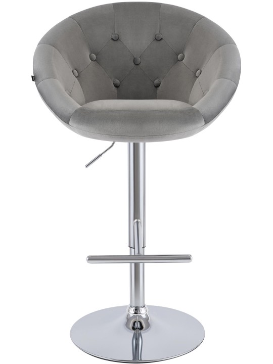 Tabouret de bar London velours chrome, gris Tabouret de bar London velours chrome, gris