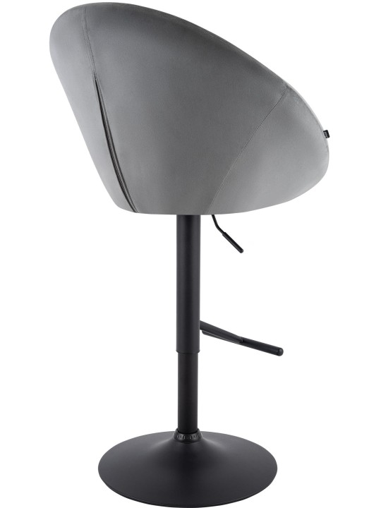 Tabouret de bar London velours noir, gris Tabouret de bar London velours noir, gris
