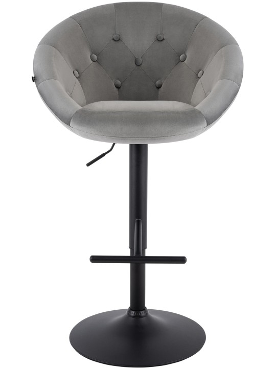 Tabouret de bar London velours noir, gris Tabouret de bar London velours noir, gris