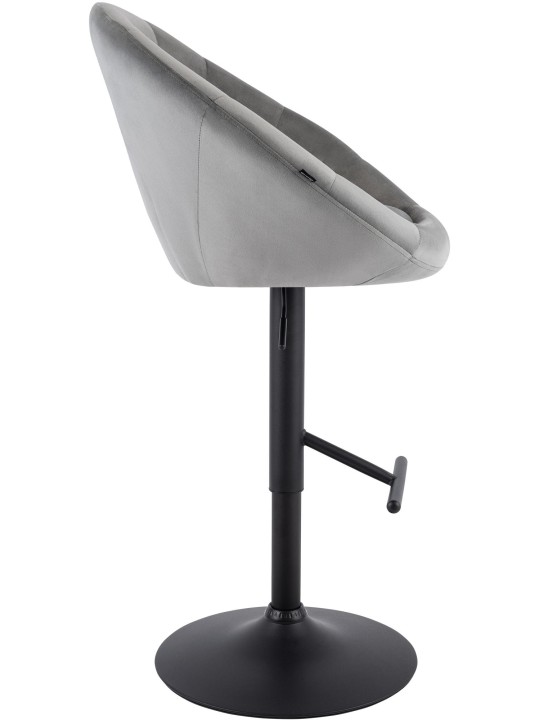 Tabouret de bar London velours noir, gris Tabouret de bar London velours noir, gris