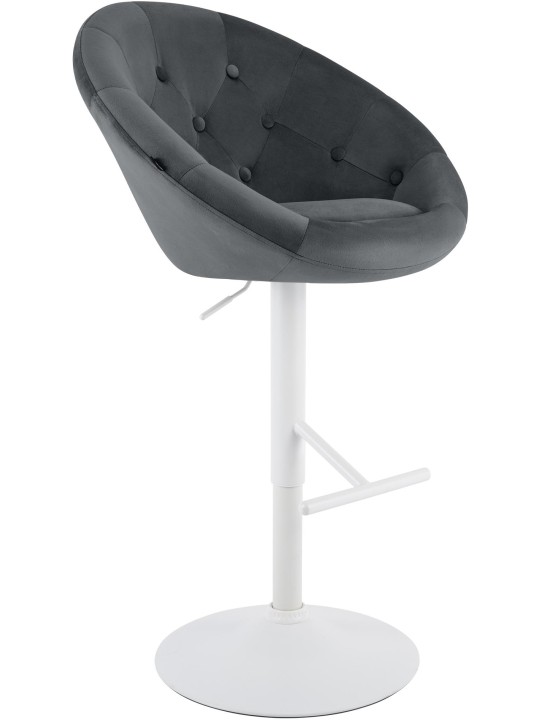 Tabouret de bar London velours blanc, gris foncé Tabouret de bar London velours blanc, gris foncé