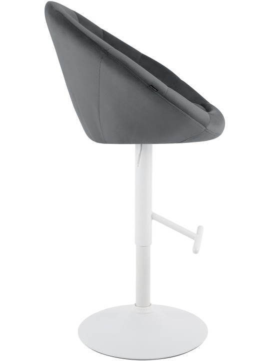 Tabouret de bar London velours blanc, gris foncé Tabouret de bar London velours blanc, gris foncé