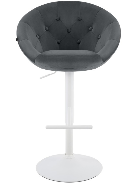 Tabouret de bar London velours blanc, gris foncé Tabouret de bar London velours blanc, gris foncé