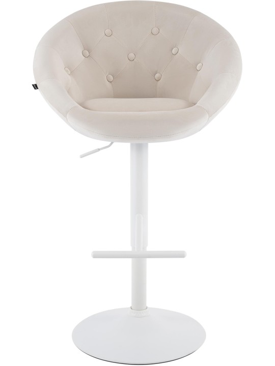 Tabouret de bar London velours blanc, crème Tabouret de bar London velours blanc, crème
