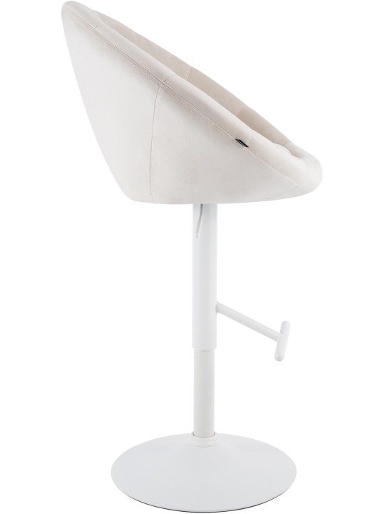 Tabouret de bar London velours blanc, crème Tabouret de bar London velours blanc, crème
