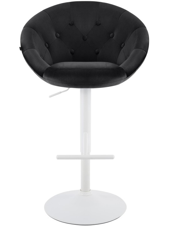 Tabouret de bar London velours blanc, noir