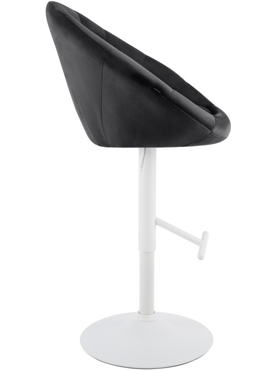 Tabouret de bar London velours blanc, noir