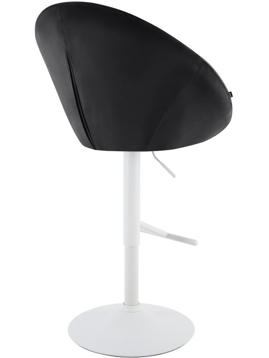 Tabouret de bar London velours blanc, noir