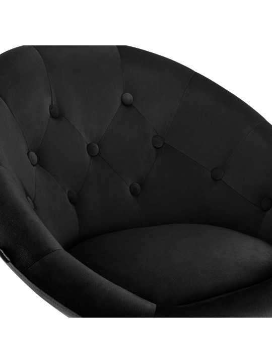 Tabouret de bar London velours blanc, noir